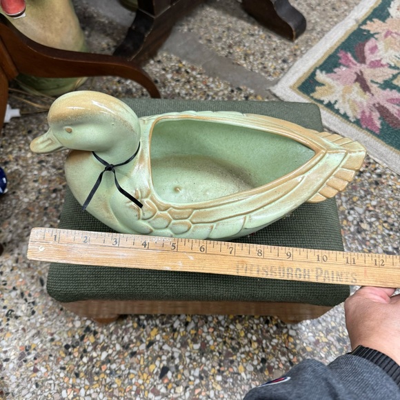 FRANKOMA Art Pottery Prairie Green Mallard Duck Planter Pot 208 - Picture 8 of 10